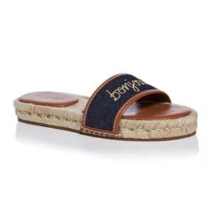 Cinq A Sept Women's Indigo Cognac Espadrille Slide Sandals
